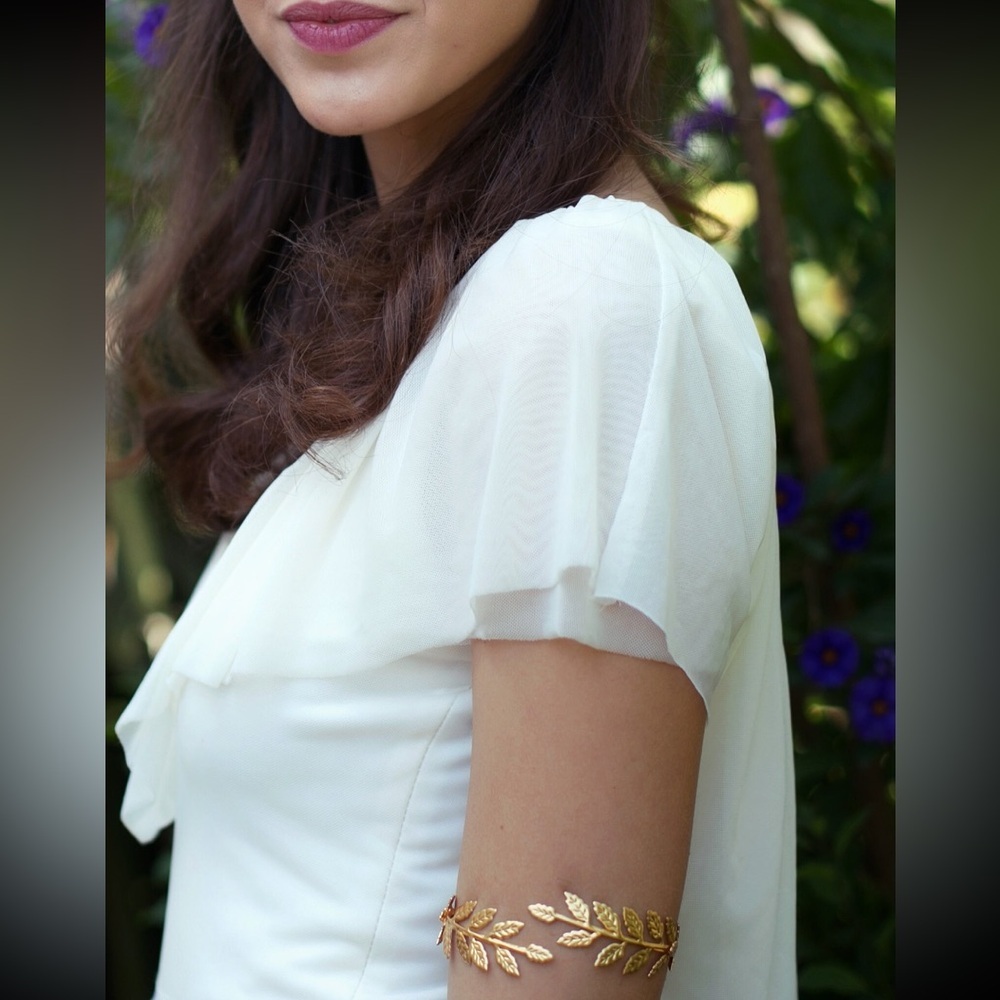 Avigail Adam Full Fairy Arm Band Gold Leaves Greek Arm Cuff